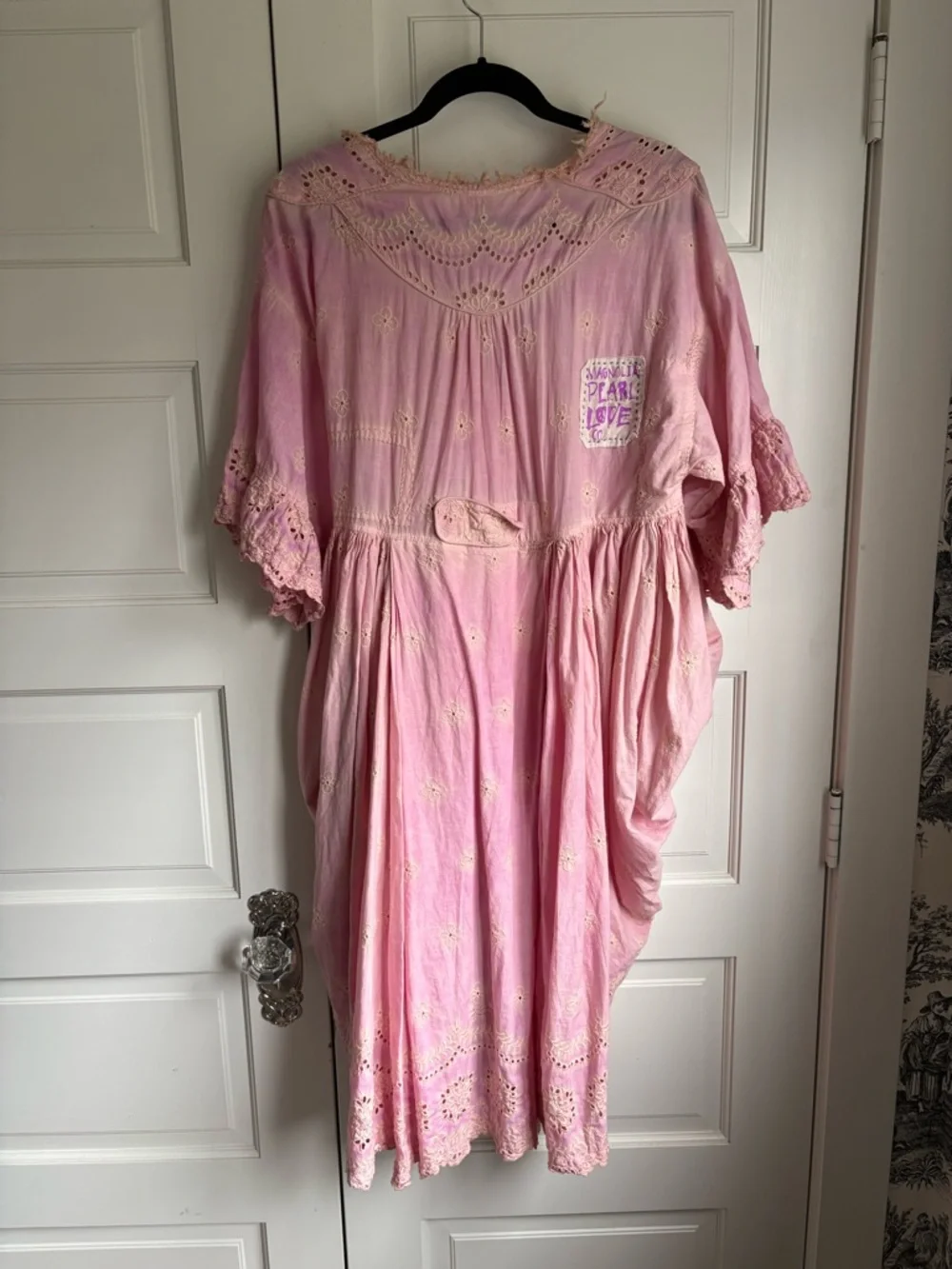 Magnolia Pearl Pink Eyelet Cotton Wrap Robe - Picture 4 of 5
